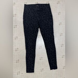 LOFT Women's Size S Black Leopard Print Ponte Pants/Stretch Leggings
